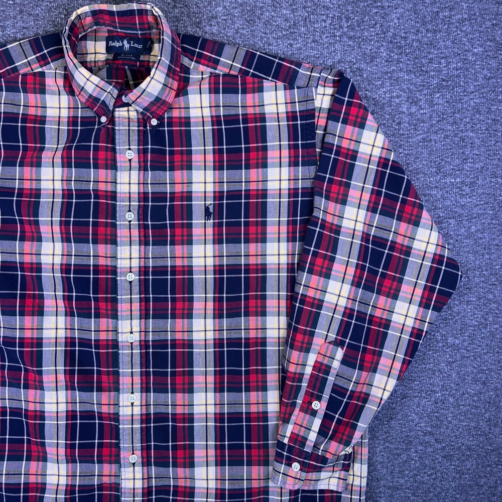 VTG Ralph Lauren Shirt Mens Large Plaid Blake Preppy Casual Button Down Tartan - Picture 8 of 15